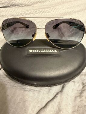 Dolce & Gabbana Black Aviator Sunglasses
